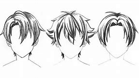 3 Hairstyle To Draw Anime Hair Boy - How To Drawing Anime Tutorial