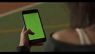 Girl phone Green screen 4k