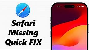 How To Get Back Missing Safari Browser On iPhone / iPad