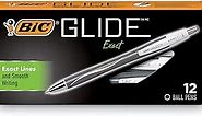 BIC Glide Exact Retractable Ball Point Pen, Fine Point (0.7 mm), Black, Precise Lines For Clean Writing, 12-Count
