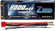 Zeee 2S 8000mAh Lipo Battery 7.4V 100C Hard Case Lipo Batteries Pack with 4mm Bullet Dean-Style T Plug for 1/8 1/10 RC Car Model Slash Buggy Team Associated
