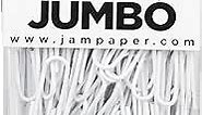 JAM PAPER Colorful Jumbo Paper Clips - Large 2 Inch - White Paperclips - 75/Pack