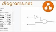 How to Draw a Logic circuit - logic gates diagrams net draw.io tutorial
