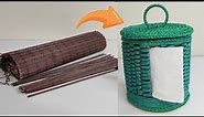 DIY toilet roll holder from waste materials / round napkin holder made from recycled materials