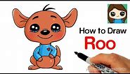 How to Draw Roo Kangaroo Easy | Winnie the Pooh