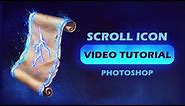 [Tutorial] How to Painting Scroll Icon in Photoshop. Creating game icon in Photoshop.