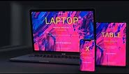 Laptop, Tablet, Mobile Mockup for Website Template Video Promo - After Effects Template