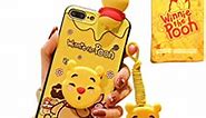 VANVENE Kawaii 3D Winnie Cartoon Funny Animal Character Case Cover Compatible with iPhone 7P/8P 5.5 inch for Kids Girls And BoysFits Apple iPhone 8 Plus with Holder Lanyard Doll