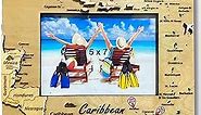 Souvenir photo frame, wooden frame, caribbean souvenirs, caribbean vacation frame, gift for traveler, vacation frame. Cruise frame (Rustic wood)