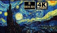 Van Gogh Painting The Starry Night Screensaver Wallpaper Background 8 HOURS On Screen 4K
