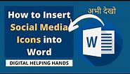 How to Insert Social Media Icons into Word | Add Social Media Icons to Your Resume Microsoft Word