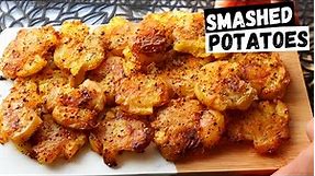 The Crispy SMASHED Potatoes Recipe that you NEED to Try! - Easy Garlic & Herb Smashed Potatoes