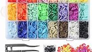 MSDADA Snaps Buttons and Snap Pliers, 400 Sets 24-Colors Plastic Snaps Fasteners Kit and Tool, Plastic Snaps for Clothing ,Sewing, Crafting, Diaper