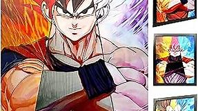 Dragon Ball Z Poster, 3D Effect, Goku - Vegeta - Goku Black (With Frame), 12.75 x 16.75 Inches