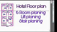 Hotel floor plan in AutoCAD.