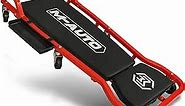 M-AUTO Heavy-Duty Automotive Creeper with 3-leves Adjustable Headrest, 42.5" Padded Metal Frame Creeper with Tools Tray for Garage Shop, 6 Noiseless Casters 300LBS Capacity, Red