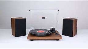 1 BY ONE Wireless Turntable Hi Fi System with Speaker Installation Video