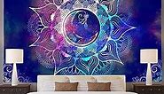 Ameyahud Mandala Tapestry Blue Starry Sky and Moon Tapestry Indian Tapestry Bohemian Tapestry Mandala Floral Tapestry Wall Hanging for Bedroom Dorm Decor