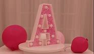 Pink Light Up Letters, Glitter Alphabet Letter Sign Pink LED Marquee Letter Lights Battery Powered for Night Light Girls Bedroom Birthday Party Wedding Home Christmas Decorations Gift for Her-Pink &