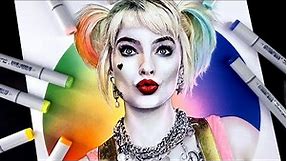 Drawing Harley Quinn with Copic Markers - Birds of Prey | Margot Robbie