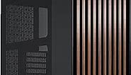 Fractal Design North Charcoal Black - Genuine Walnut Wood Front - Mesh Side Panels - Two 140mm Aspect PWM Fans Included - Type C USB - ATX Airflow Mid Tower PC Gaming Case