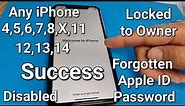 iPhone 4,5,6,7,8,X,11,12,13,14 Locked to Owner/Disabled/Forgotten Apple ID/Password iCloud Unlock✔️