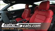 2015-2020 Ford Mustang Custom Bright Red Leather Upgrade Kit - LeatherSeats.com