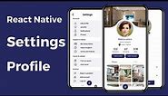 User Profile, Edit Profile, Settings Screens | React Native UI