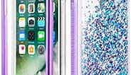 Caka iPhone 6 Plus Case, iPhone 6s Plus Glitter Full Body Case with Built in Screen Protector Bling Sparkle Liquid Girly Women Cute Protective Case for iPhone 6s Plus 6 Plus (Blue Purple)