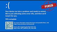 Your device ran into a problem and needs to restart - Windows 10 Blue Screen Error- Fix