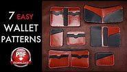 7 Easy Leather Wallet Patterns - Pattern Download and DIY Tutorial