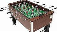 Sunnydaze 55-Inch Foosball Table with Folding Drink Holders - Faux Wood