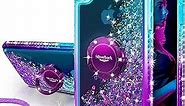 Silverback Galaxy A10E Case, Moving Liquid Holographic Sparkle Glitter Case with Kickstand, Bling Bumper with Ring Stand Slim Samsung Galaxy A10e Case for Girls Women -Purple