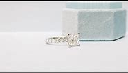 4.5ct Princess Cut Lab Diamond Engagement Ring with Half Coverage Pavé Band Platinum | Ada Diamonds