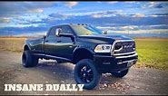 Lifted Dodge Ram 3500 Dually on 35'' tires and 20'' Fuel wheels!