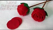 Cara Mudah Membuat Bunga Mawar Dari Kain Flanel || How to make a felt rose