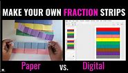 Elementary Math Resources | Make Fraction Strips for Grade 3 or Grade 4 Math Students