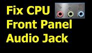 How to activate front panel audio jack