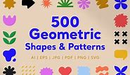 500 Geometric Shapes & Patterns, an Object Graphic by Rienne Studio