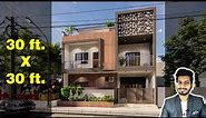 30X30 Feet House Design 3D | 100 Gaj | 900 sqft | 30*30 house design | 9X9 Meter || DV Studio