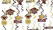 Graduation Party Decorations Maroon Gold 2024/Burgundy Gold Graduation Decorations FSU Hanging Swirls 30pcs for Background Ceiling Home Classroom Class of 2024 Maroon Gold Graduation Decorations