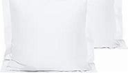 NTBAY 2 Pack 500 Thread Count 100% Egyptian Cotton Euro Pillow Shams, Super Soft and Breathable European Throw Pillow Covers, Square Pillow Cases, 26x26 Inches, White
