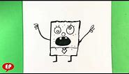 How to Draw Spongebob Squarepants - Doodlebob - Step by Step for Beginners - Easy Pictures to Draw