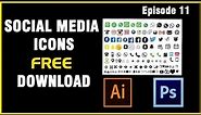 Download social media icons | Free social media icons vector | Free download social media icons