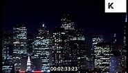 1990s San Francisco Skyline Timelapse at Night, Golden Gate Bridge