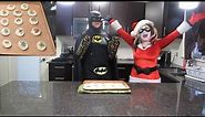 Cooking with Batman the chewy Sugar cookies featuring Christmas Harley Quinn