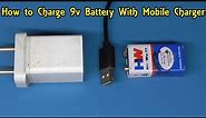 How to charge 9v battery with mobile charger