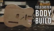 Making a Telecaster Style Guitar Body with Templates (Woodshop #asmr)