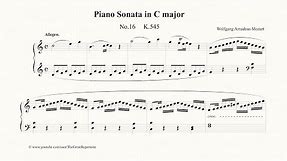Mozart, Piano Sonata in C major, No 16, K 545, Allegro