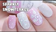 EASY GEL NAILS - SPARKLY SNOWFLAKE NAIL ART with Gel Polish